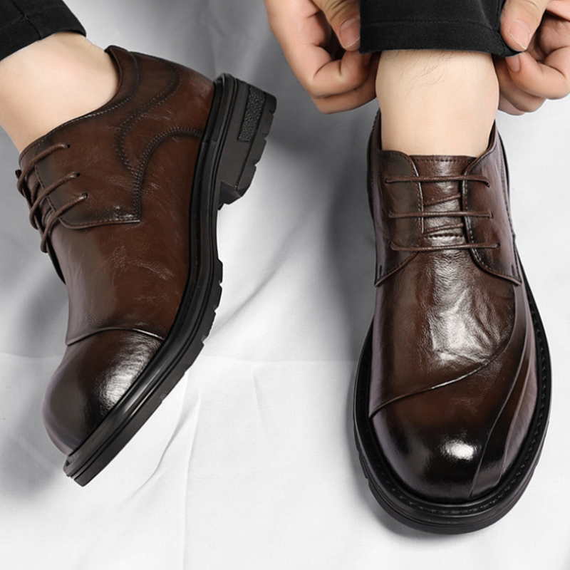 Men'S Formal Party Wear Shoes - Коричневые туфли из натуральной кожи с