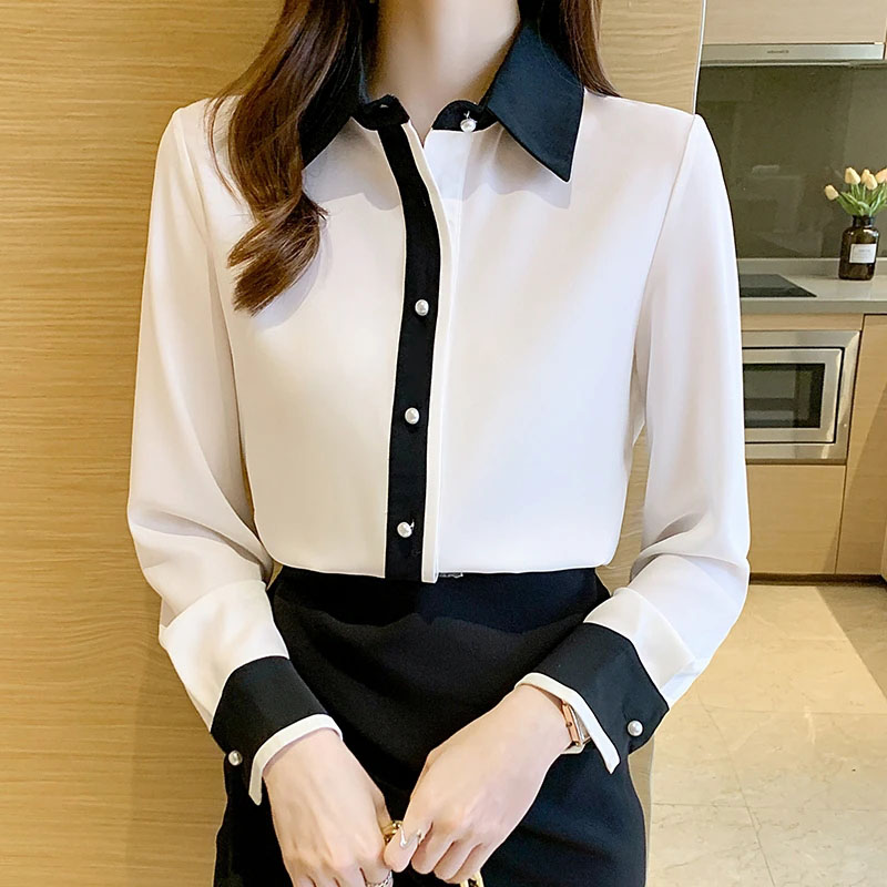 Men'S Used Formal Wear - Белая шифоновая рубашка для женщин, корейская