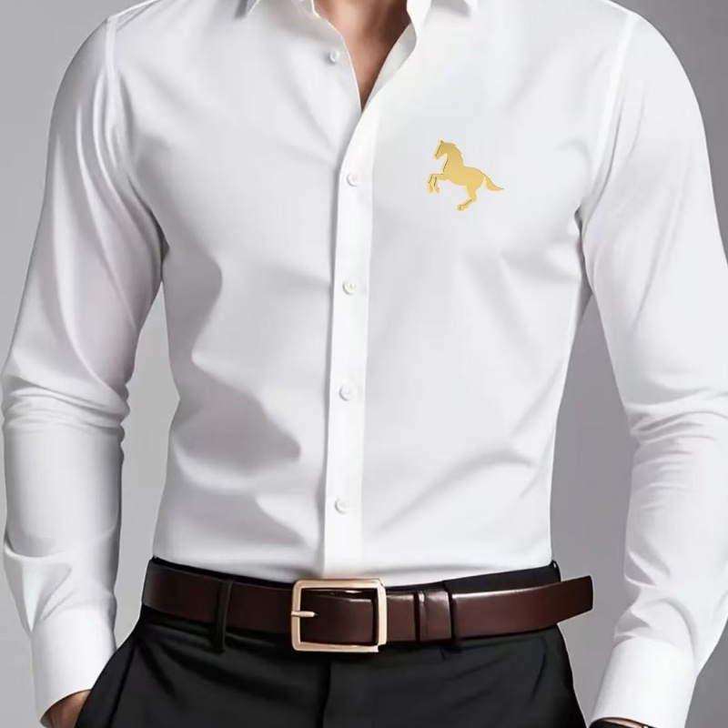 Elegant Formal Men'S Wear - Элегантные мужские рубашки с принтом золотого
