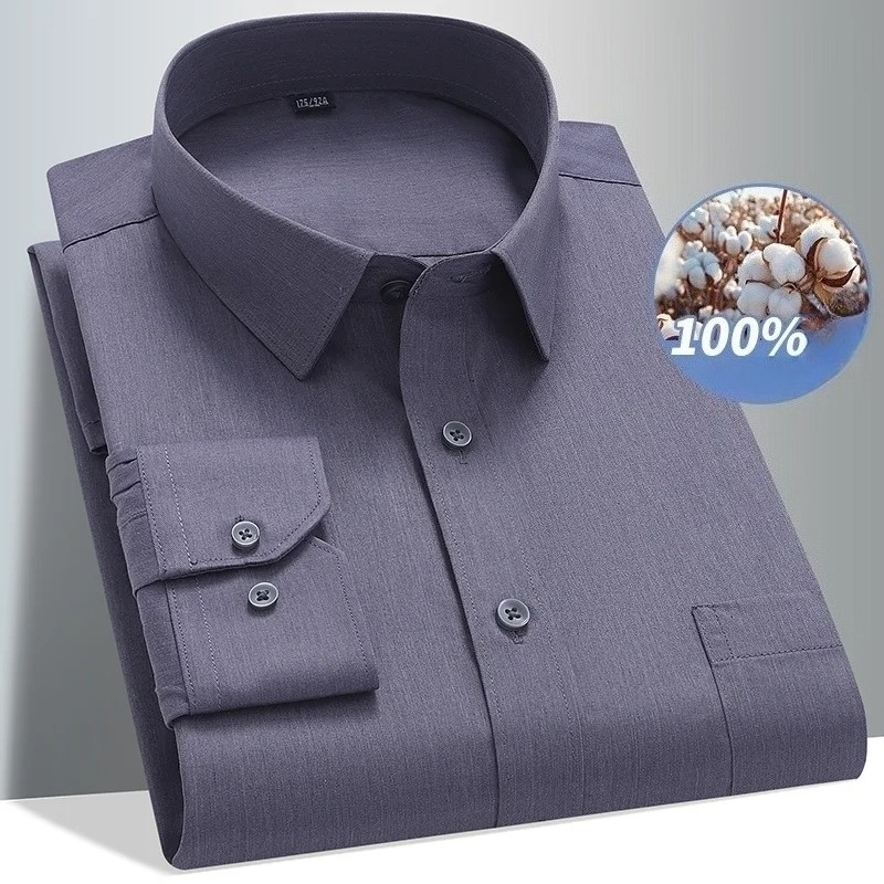 Men Formal Wear Black And White - 8XL 100, хлопковая рубашка с длинным