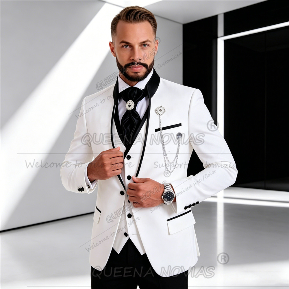 Elegant Formal Men'S Wear - Элегантный белый мужской костюм из 3