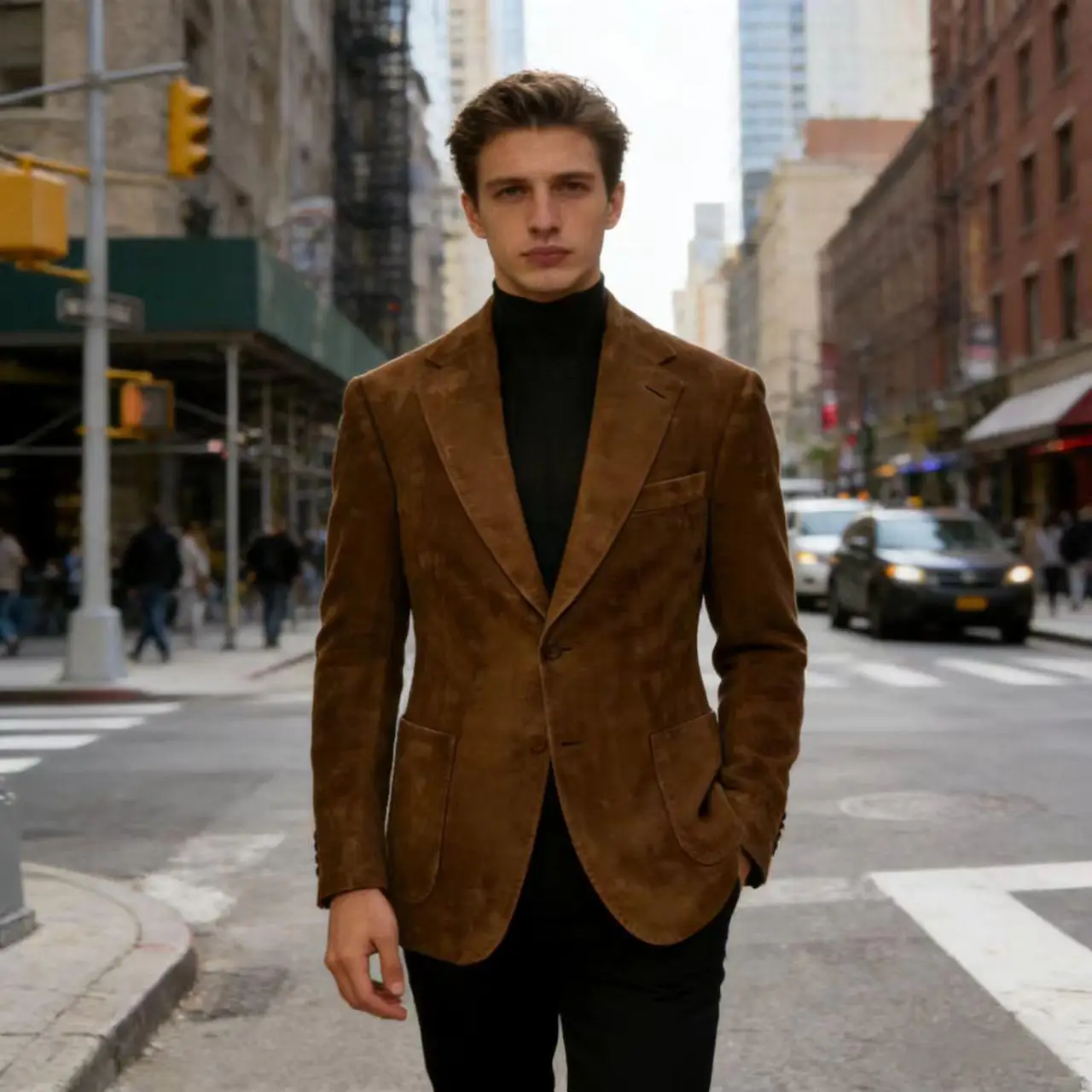 Elegant Formal Men'S Wear - Мужской замшевый пиджак (1 шт.) с