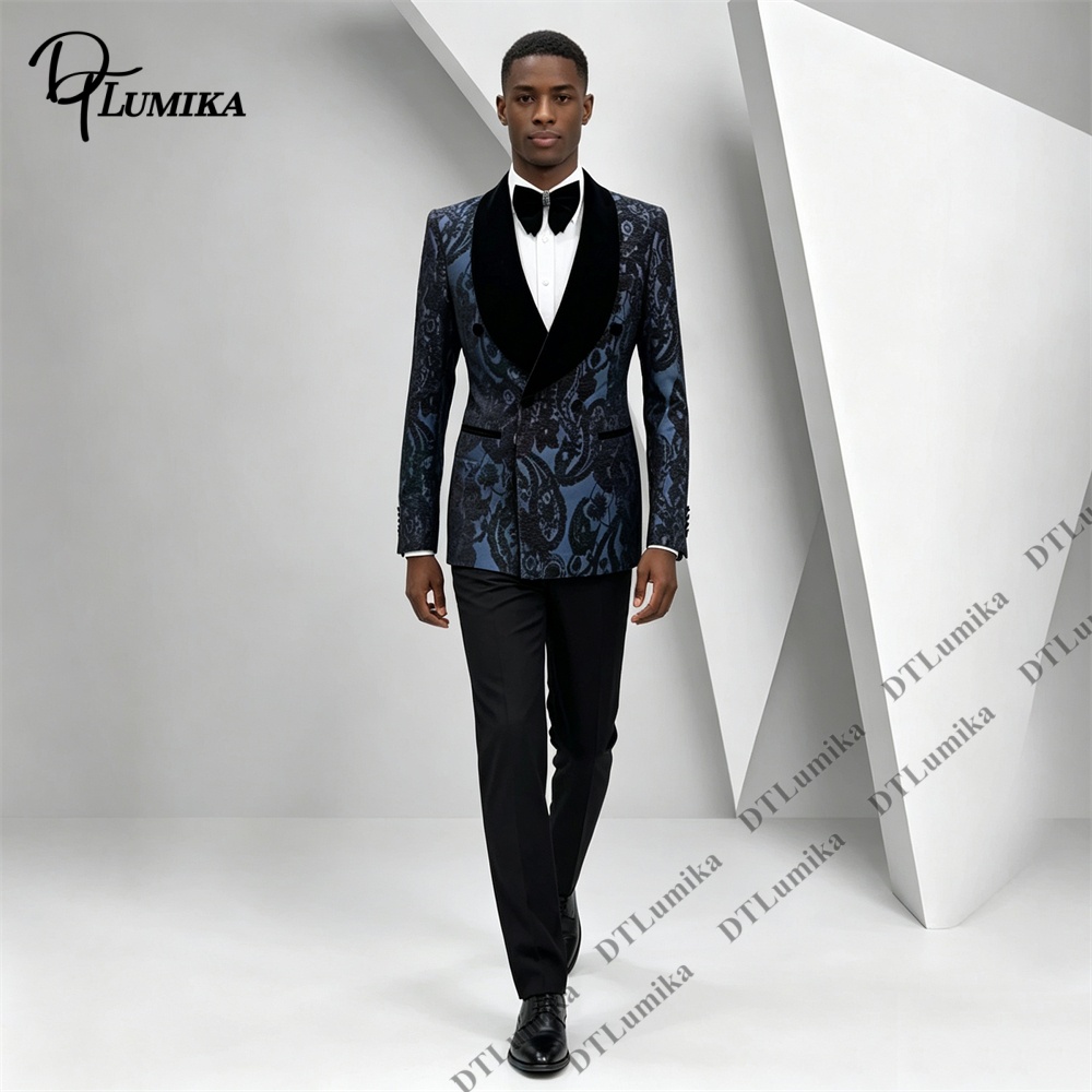Men'S Formal Wear For Office - Костюм-смокинг из двух частей с жаккардовым