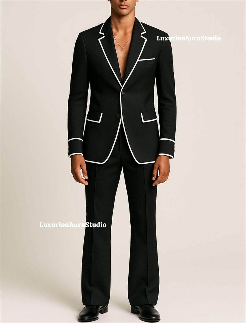 Дизайнерский черный мужской ко – обзор и цена Men Formal Wear Black And White