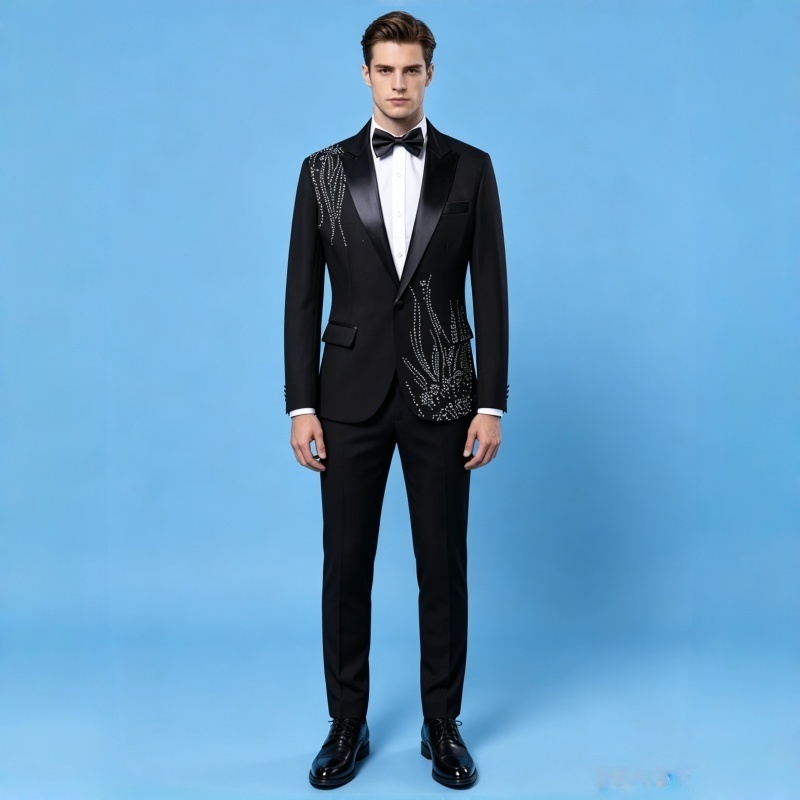 Мужской приталенный костюм с ч – обзор и цена Men Formal Wear Black And White