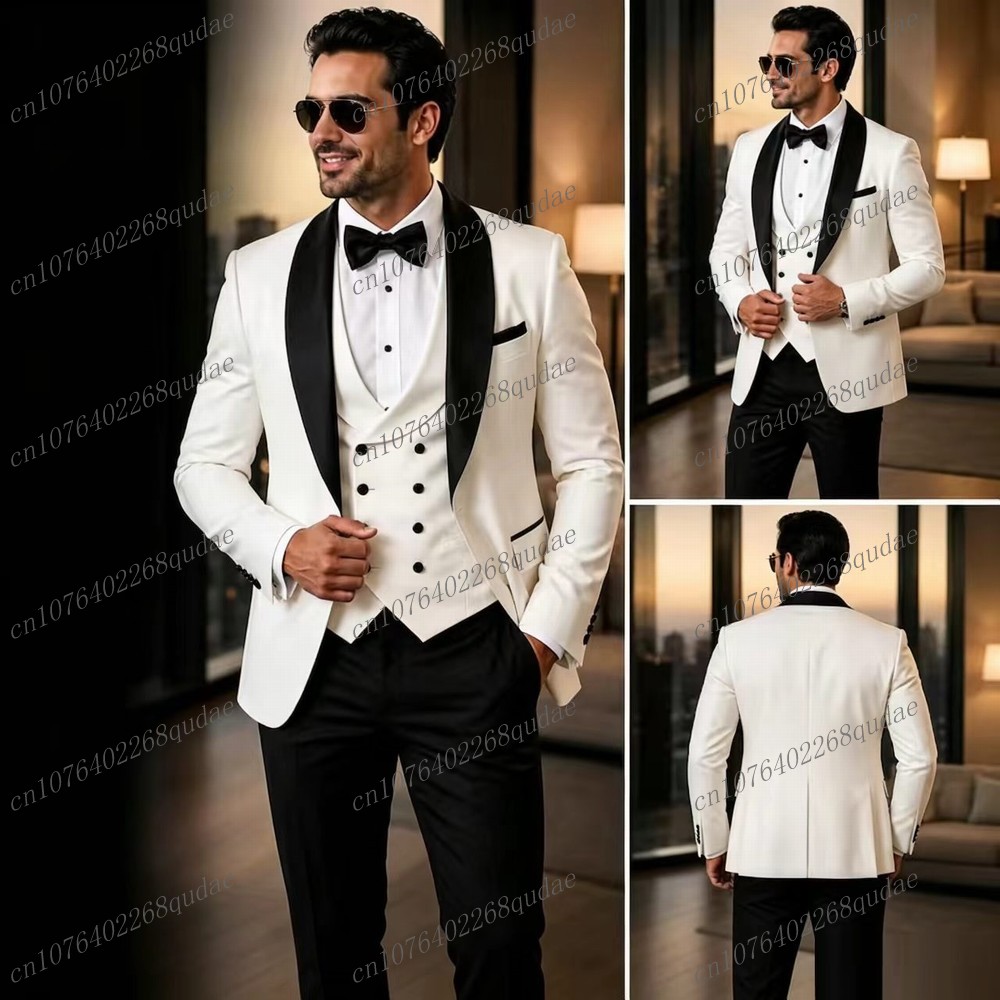 Бело-черный мужской костюм для – обзор и цена Men Formal Wear Black And White