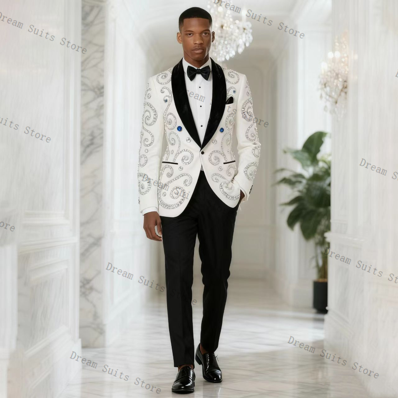 Мужской костюм-двойка: пиджак  – обзор и цена Men Formal Wear Black And White